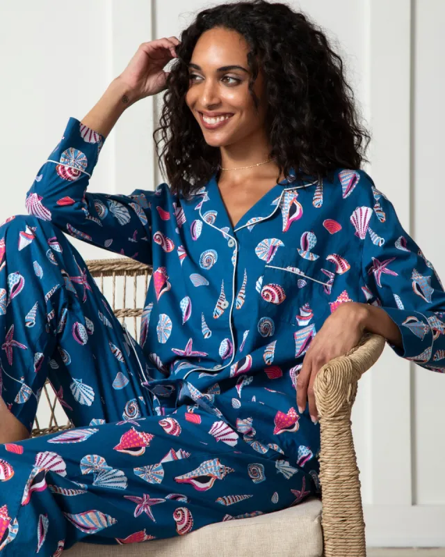 Beachcomber - Long PJ Set - Shoreline Blue sold by Printfresh