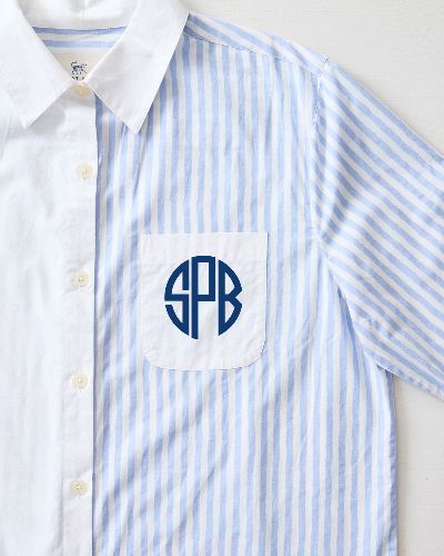 Weekend Stripes - Everyday Button Down - Blue Skies sold by Printfresh
