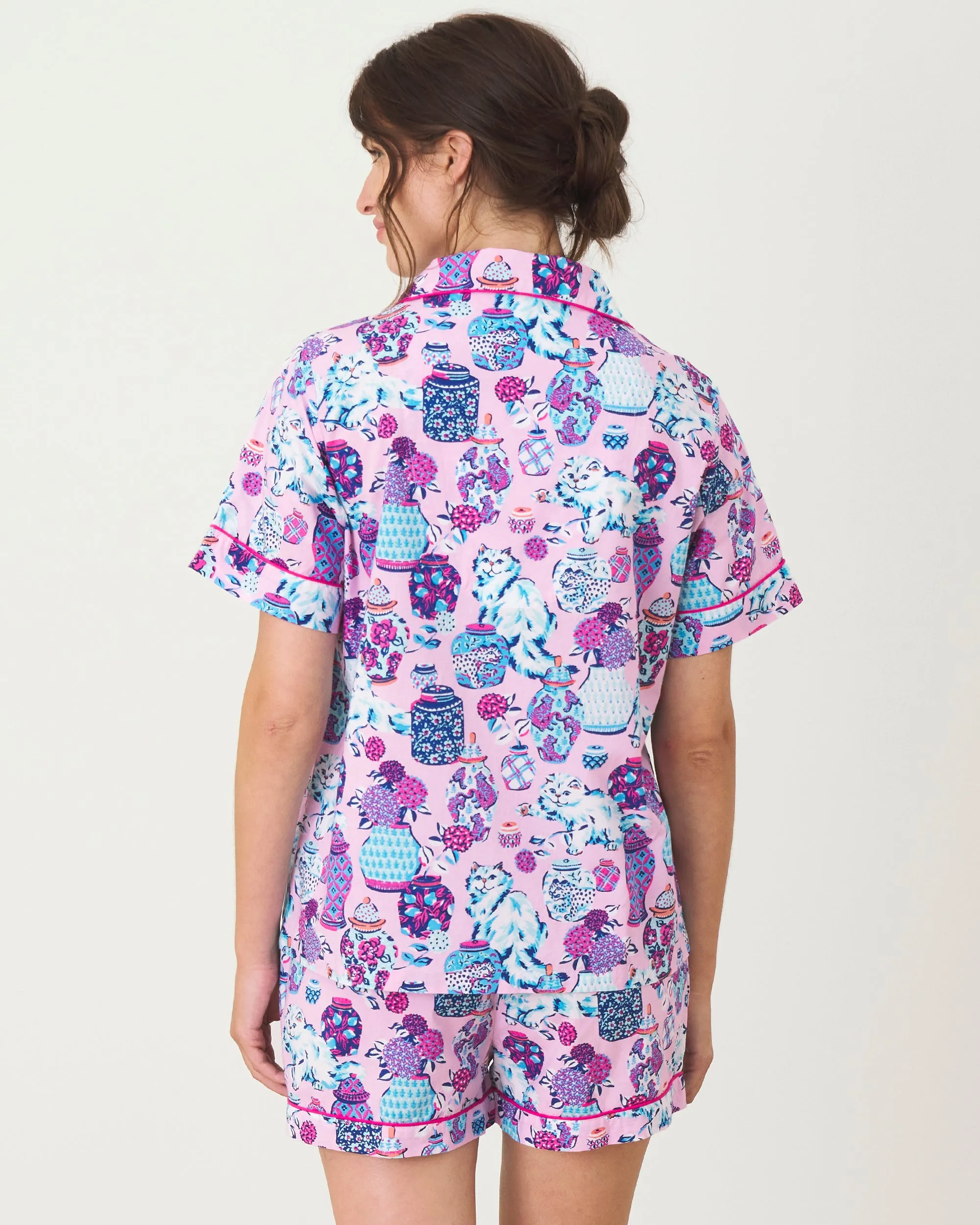 Fancy Cat - Short PJ Set - Rose sold by Printfresh product image thumbnail 4