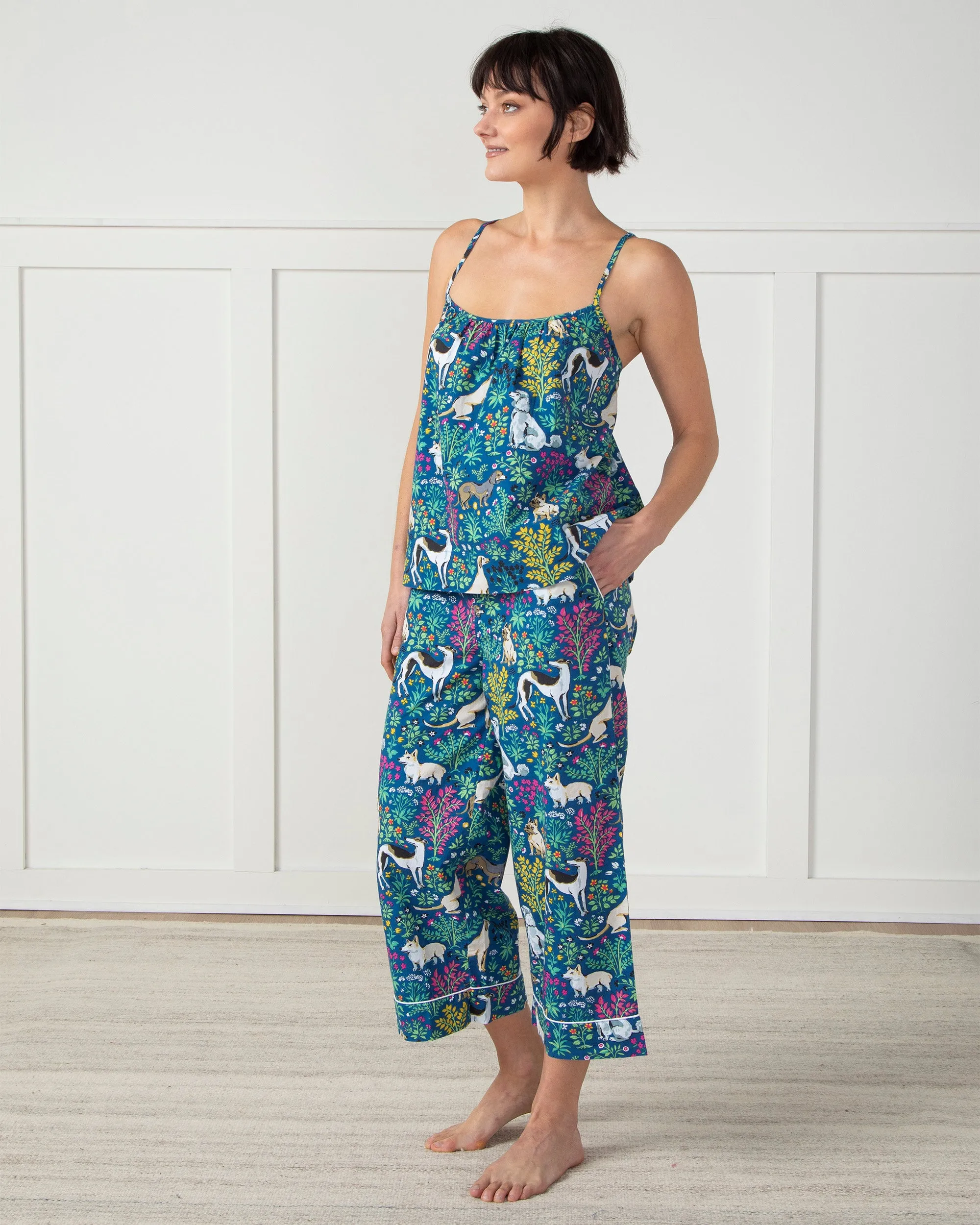 Must Love Dogs - Cami Cropped Pants Set - Indigo sold by Printfresh product image thumbnail 4