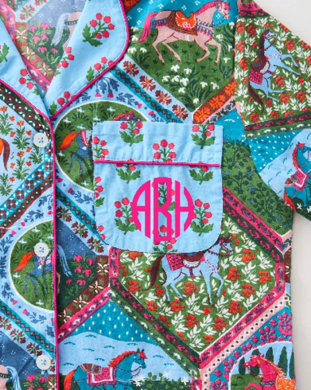 High Horse - Long PJ Set - Blush Denim made by Printfresh