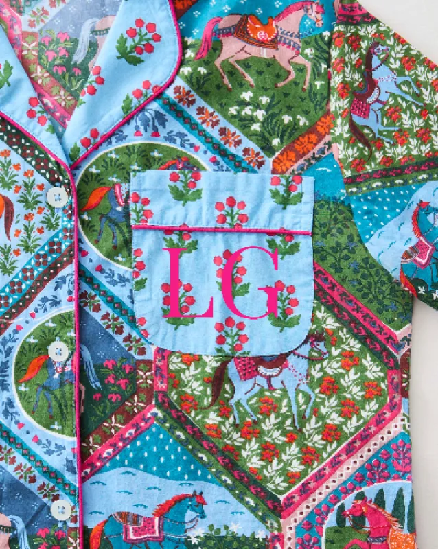 High Horse - Long PJ Set - Blush Denim made by Printfresh