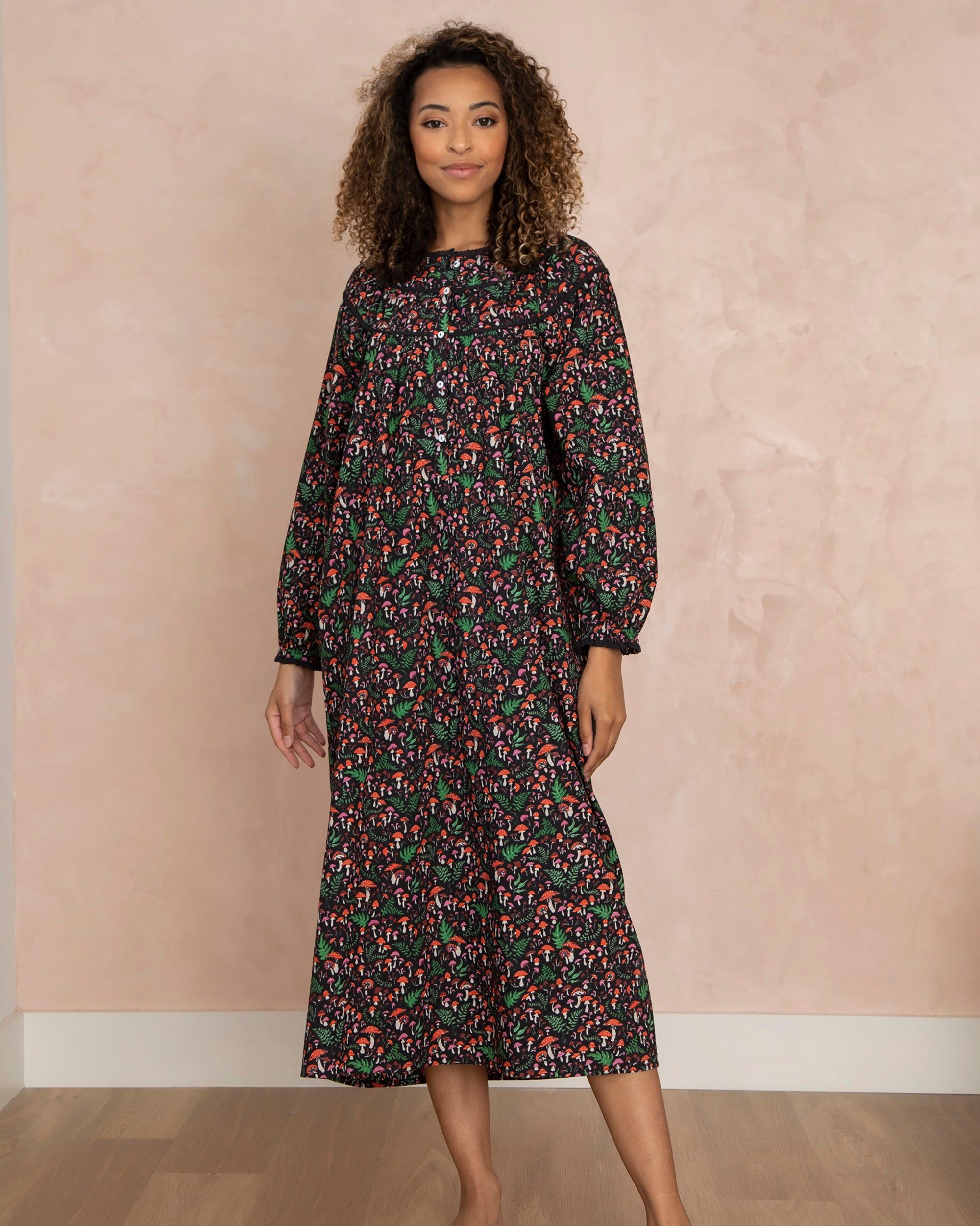 Toadstools - Early Bird Nightgown - Ink sold by Printfresh product image thumbnail 6