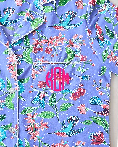 Hummingbird Haven - Short Sleep Set + Gift Pouch - Crocus sold by Printfresh