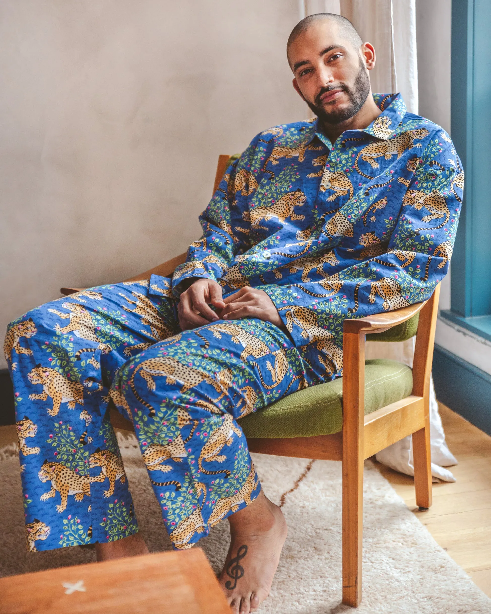 Bagheera - Men's Long PJ Set - Sapphire sold by Printfresh product image thumbnail 4