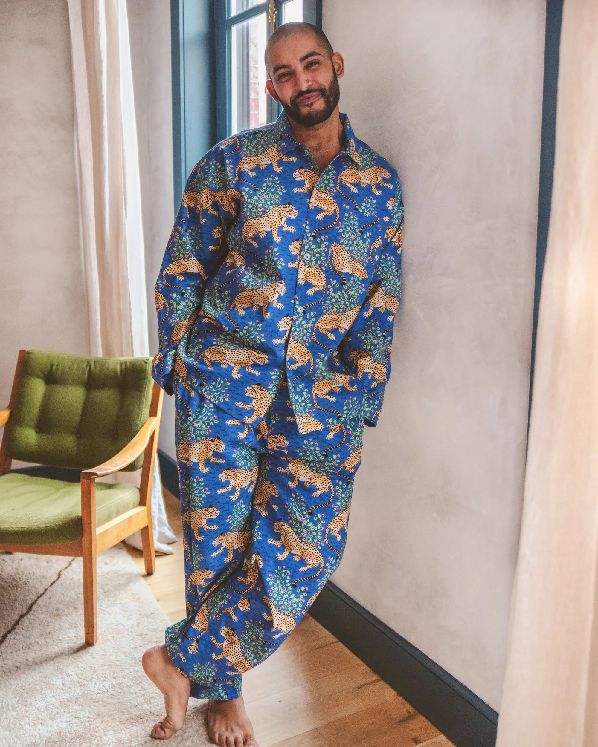 Bagheera - Men's Long PJ Set - Sapphire sold by Printfresh product image thumbnail 3