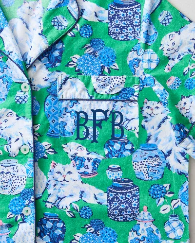 Fancy Cat - Short PJ Set - Green Juice sold by Printfresh
