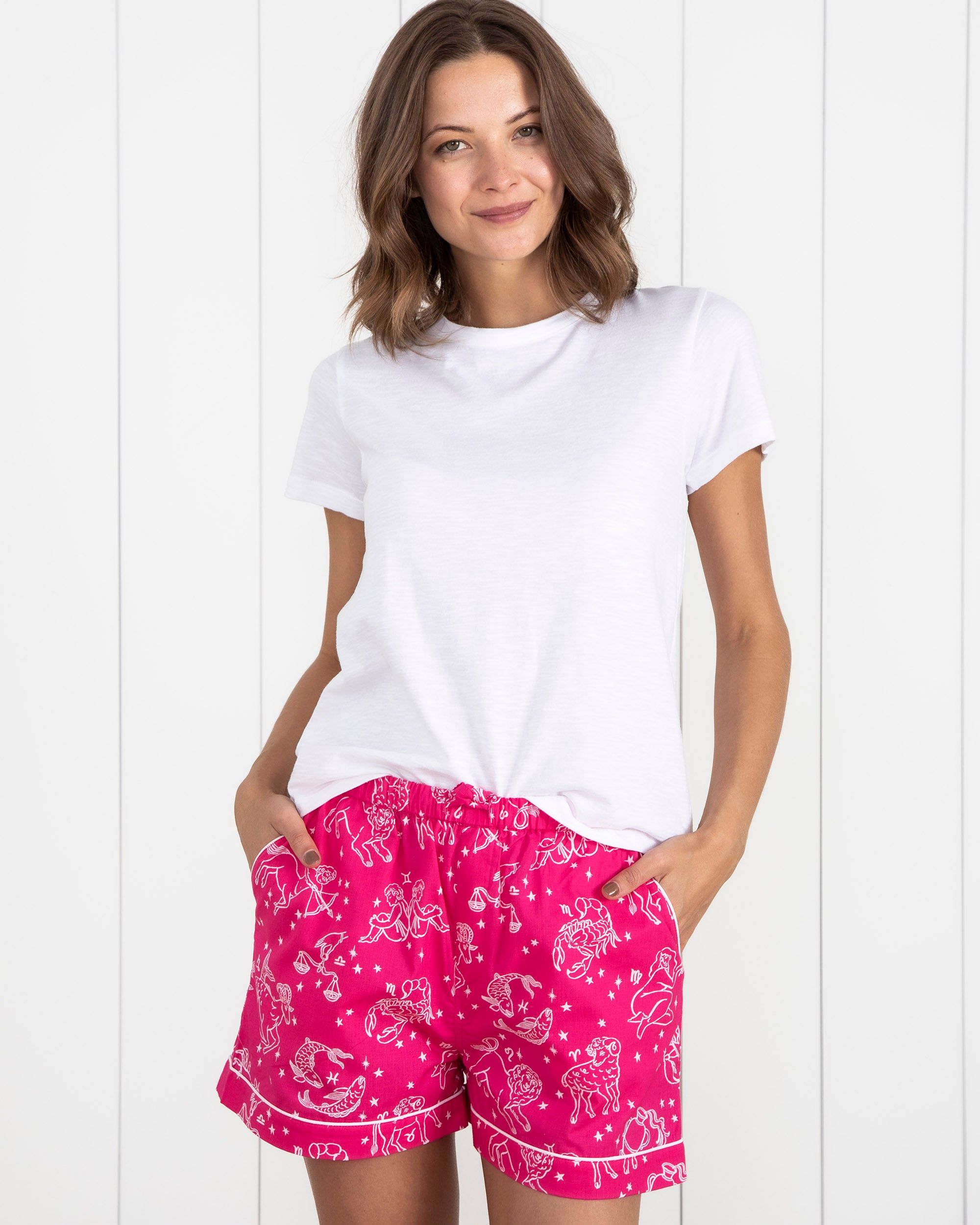 Daily Horoscope - Pajama Shorts - Electric Pink sold by Printfresh