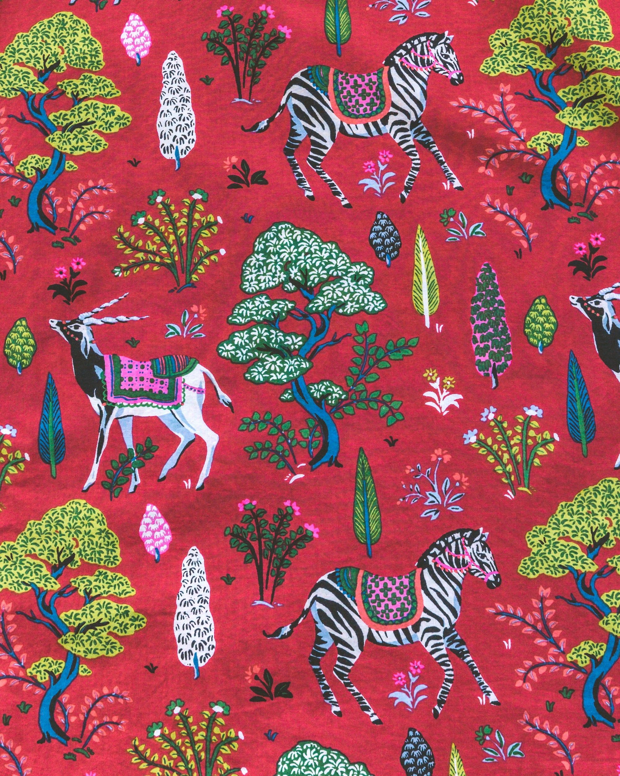 Antelope's Forest - Cropped Pajama Pants - Ruby sold by Printfresh product image thumbnail 6