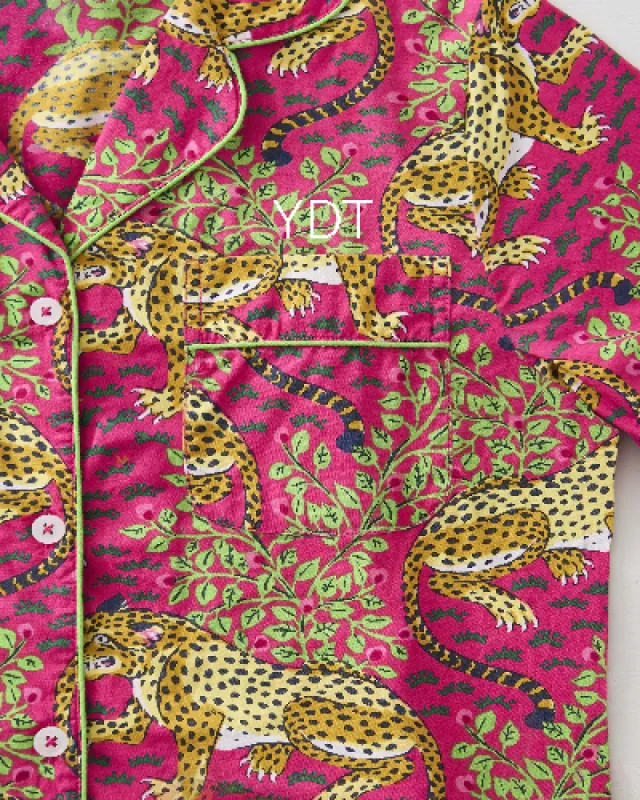Bagheera - Short Sleeve Top & Long Pants Set - Hot Pink sold by Printfresh