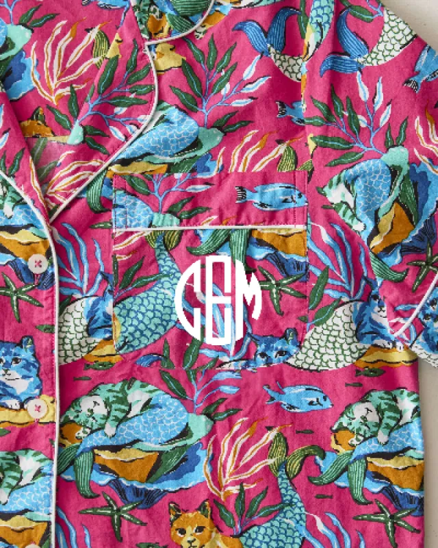 Meowing Mermaids - Short PJ Set - Hot Pink sold by Printfresh