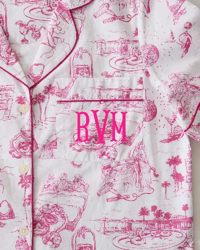 PF x Sean Taylor Girls' Trip Toile - Long PJ Set - Pink Cloud sold by Printfresh