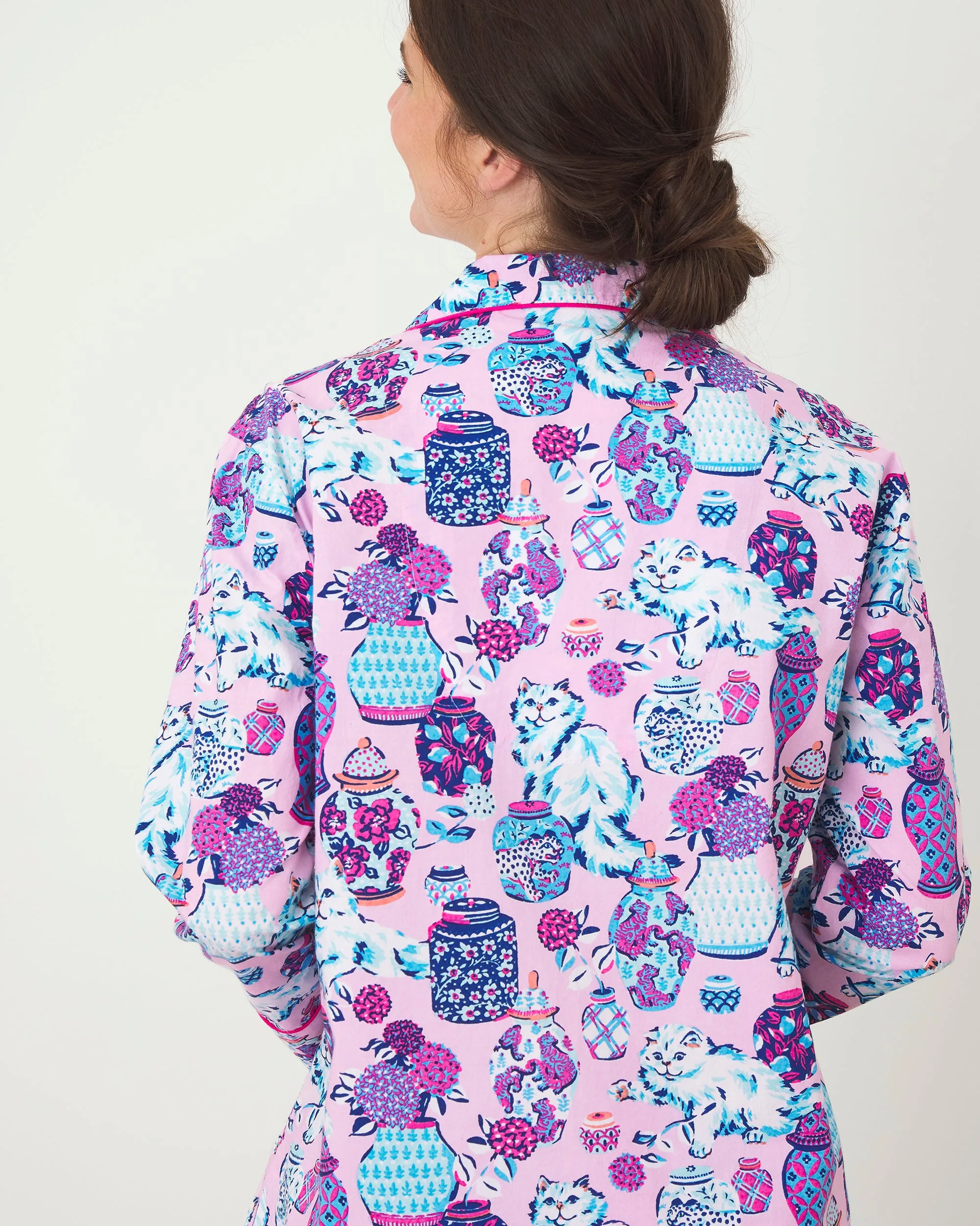 Fancy Cat - Long PJ Set - Rose sold by Printfresh product image thumbnail 3