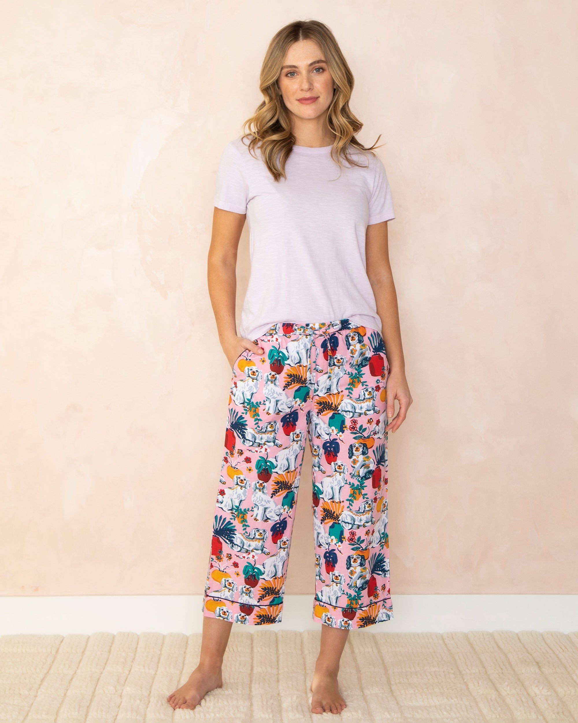 Good Dog - T-Shirt and Cropped Pajama Pants Set - Vintage Rose/Orchid Hush sold by Printfresh product image thumbnail 2