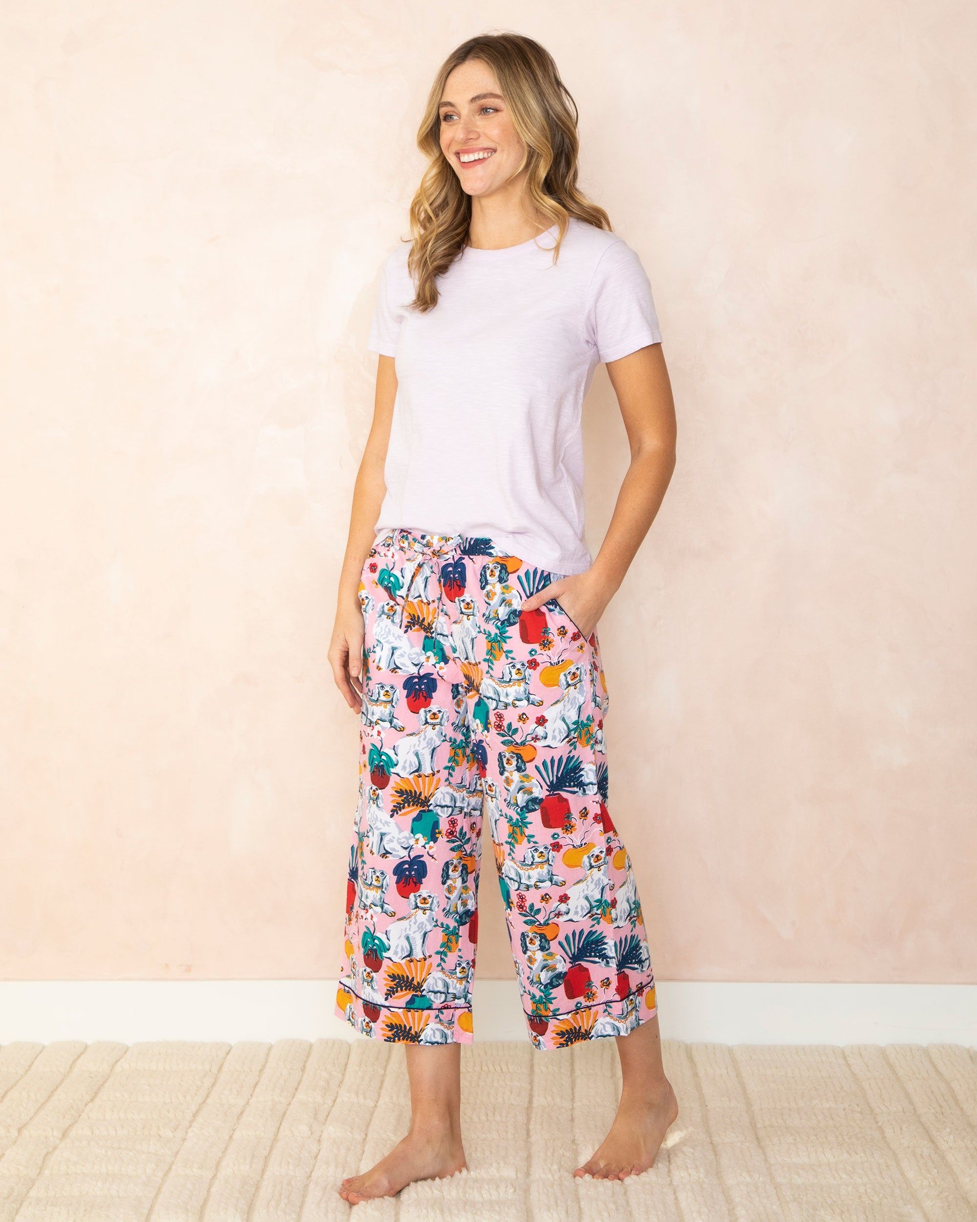 Good Dog - T-Shirt and Cropped Pajama Pants Set - Vintage Rose/Orchid Hush sold by Printfresh product image thumbnail 4