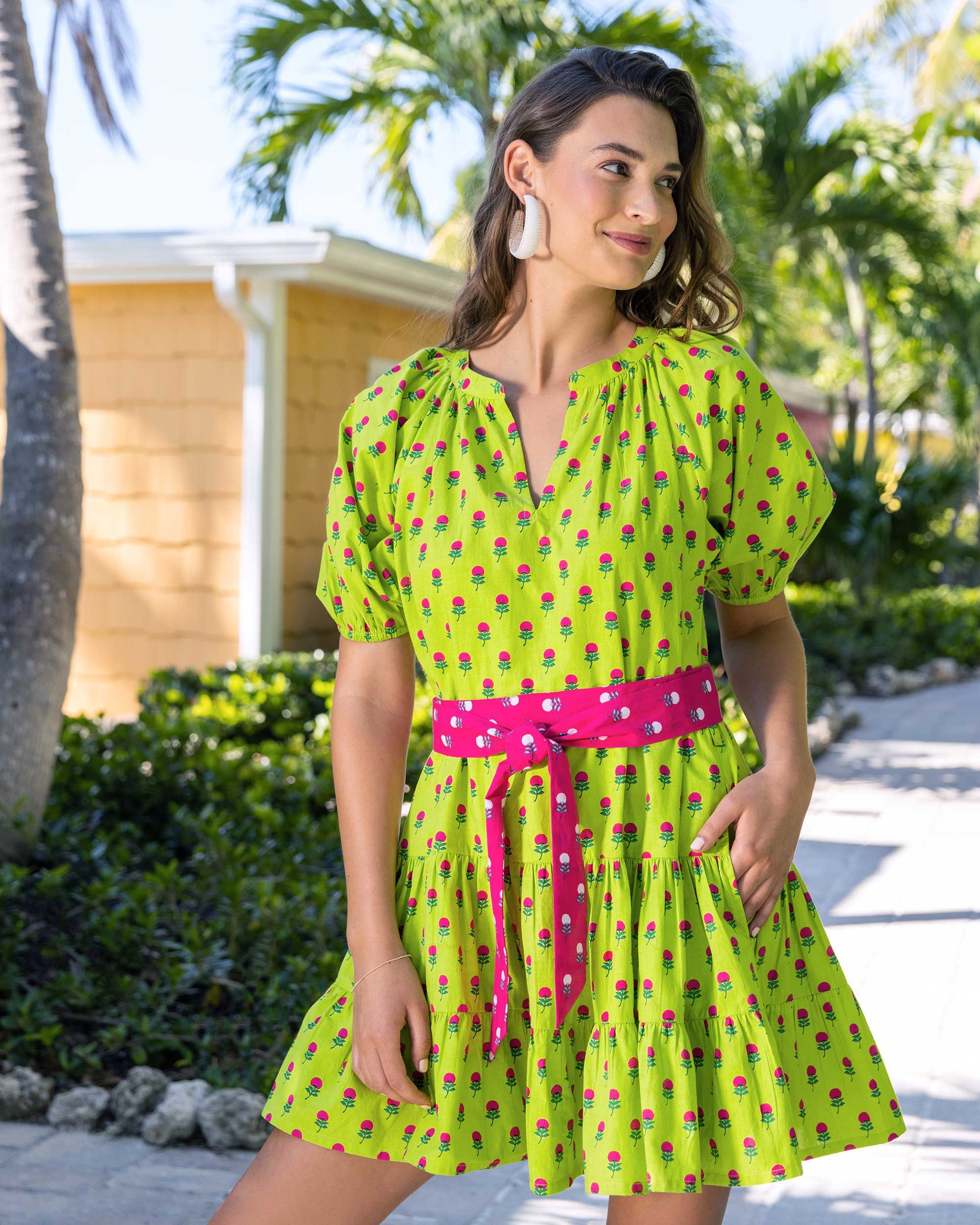 Bouquet of Roses - It's a Date Dress - Limeade sold by Printfresh product image thumbnail 5
