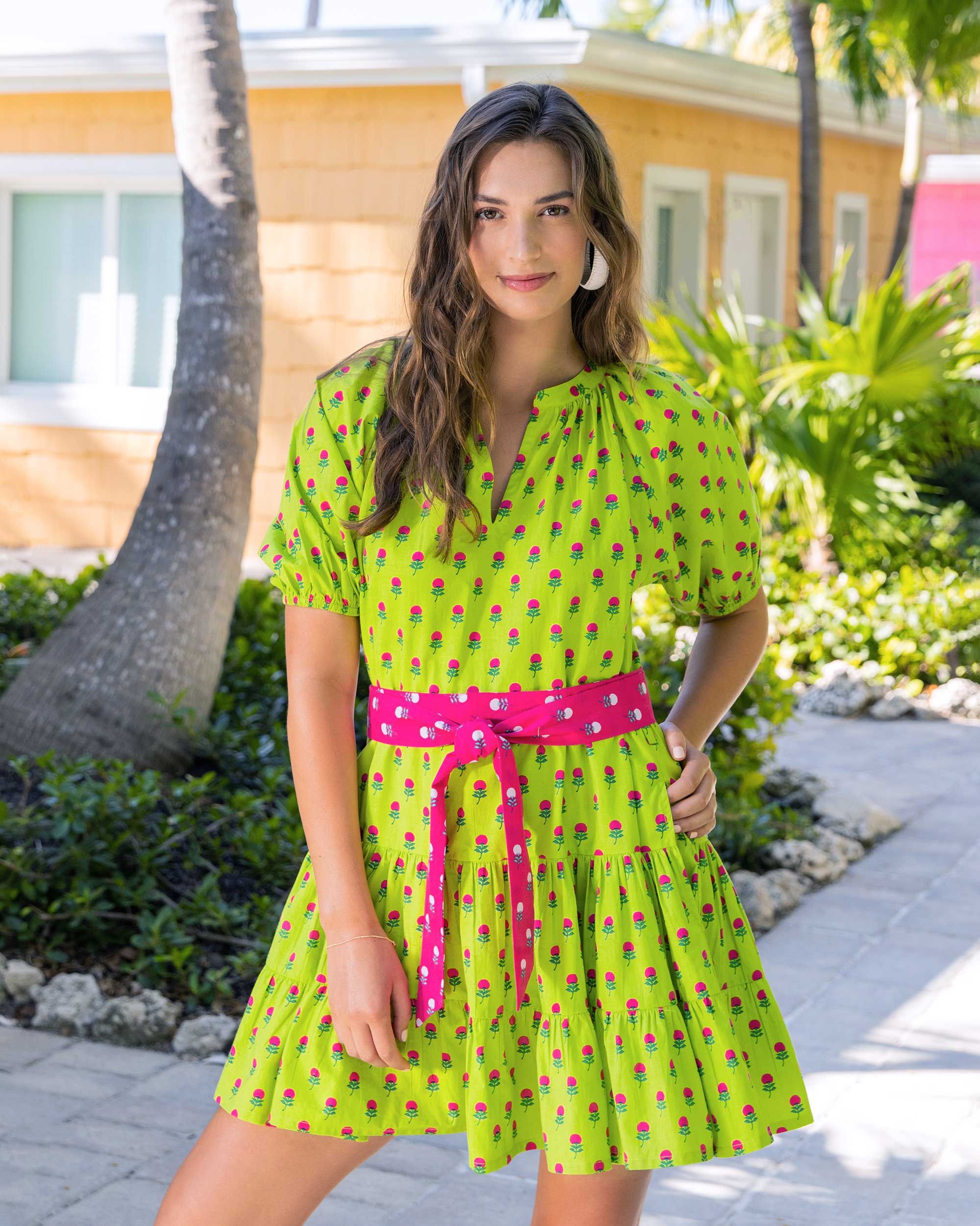 Bouquet of Roses - It's a Date Dress - Limeade sold by Printfresh product image thumbnail 3