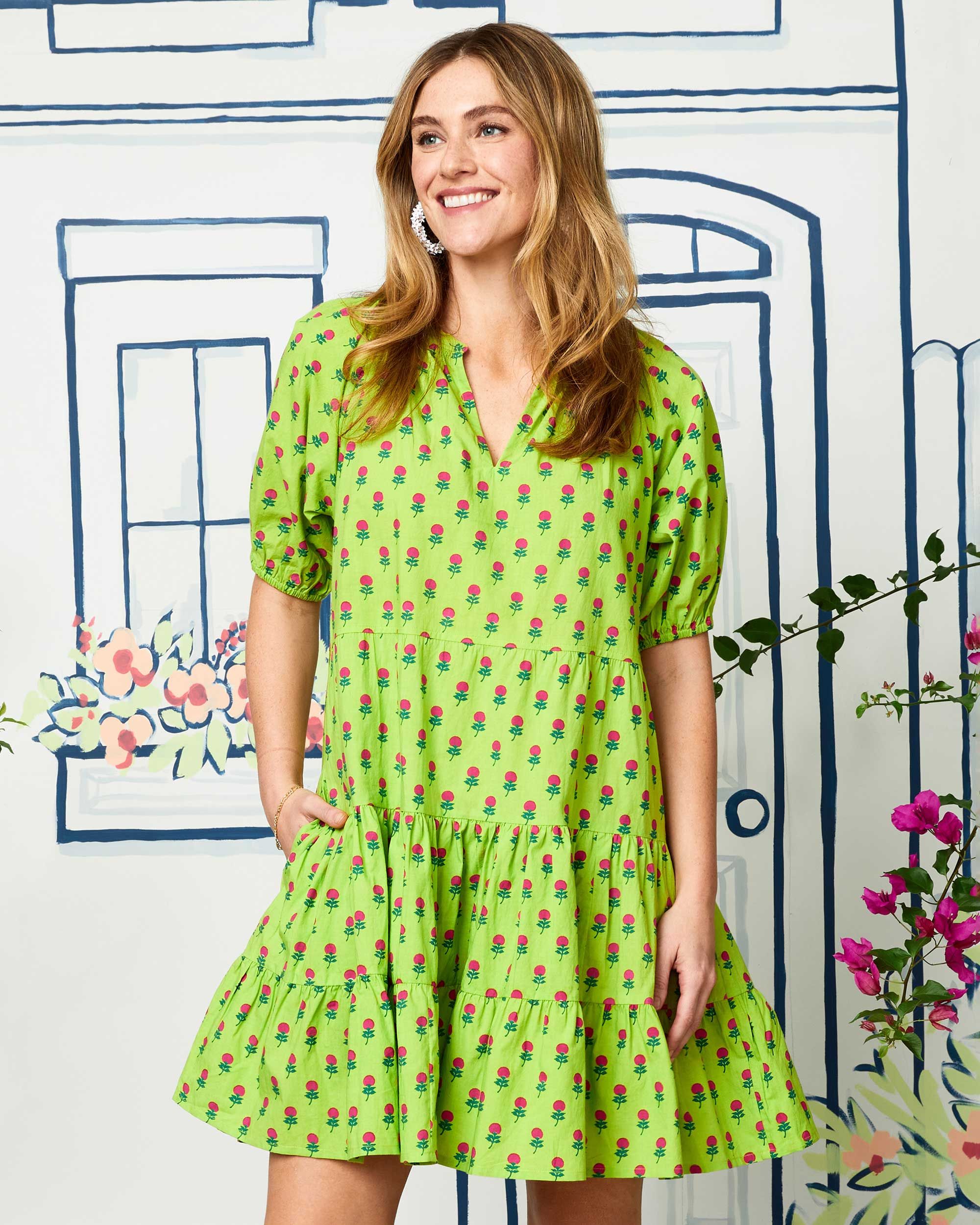 Bouquet of Roses - It's a Date Dress - Limeade sold by Printfresh product image thumbnail 6