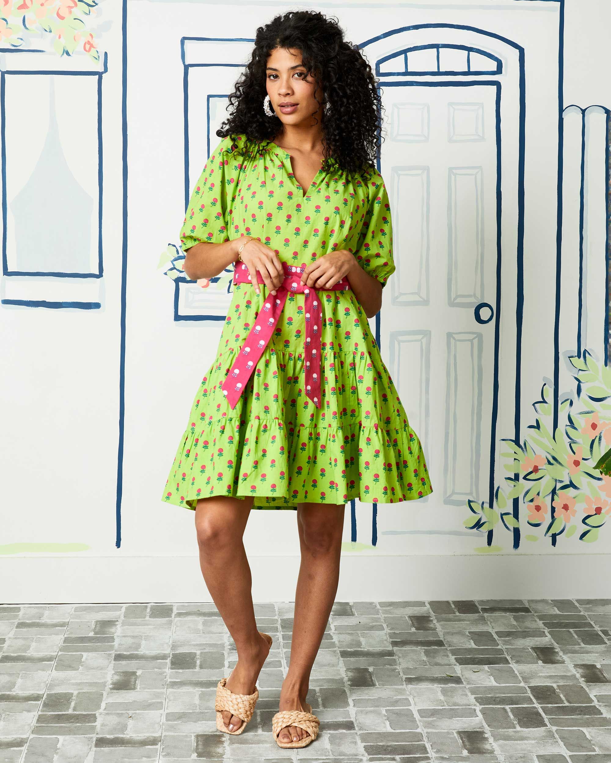 Bouquet of Roses - It's a Date Dress - Limeade sold by Printfresh product image thumbnail 4