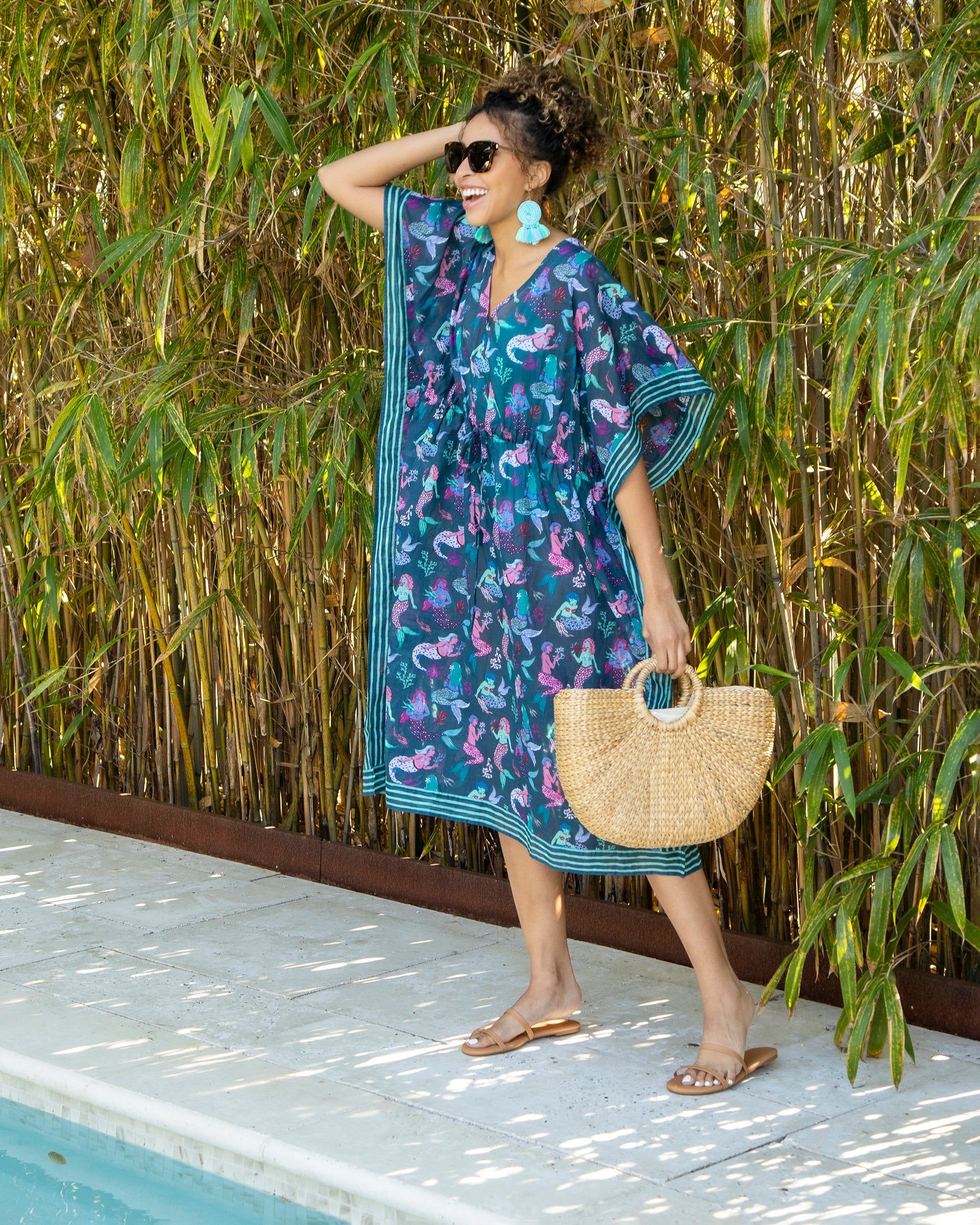 Mythical Mermaids - Let's Cruise Caftan - Shoreline Blue sold by Printfresh product image thumbnail 7