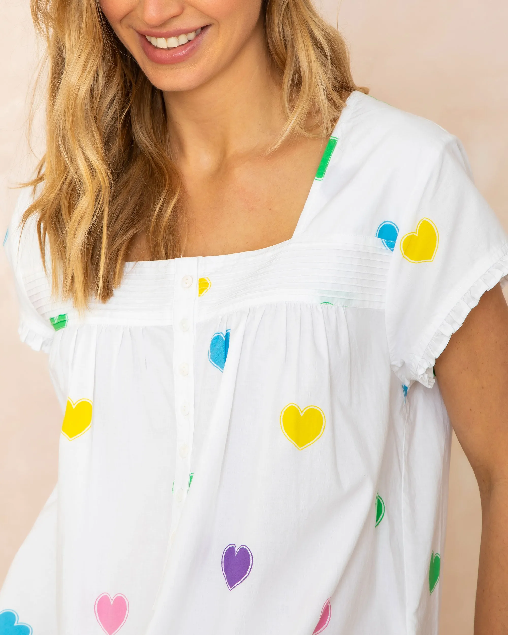 Queen of Hearts - Pintuck Nightgown - Rainbow sold by Printfresh product image thumbnail 3