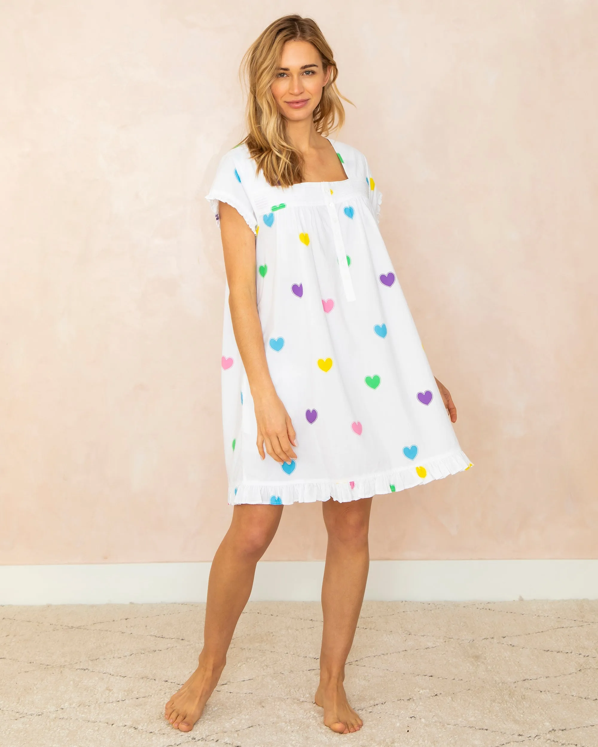 Queen of Hearts - Pintuck Nightgown - Rainbow sold by Printfresh product image thumbnail 4