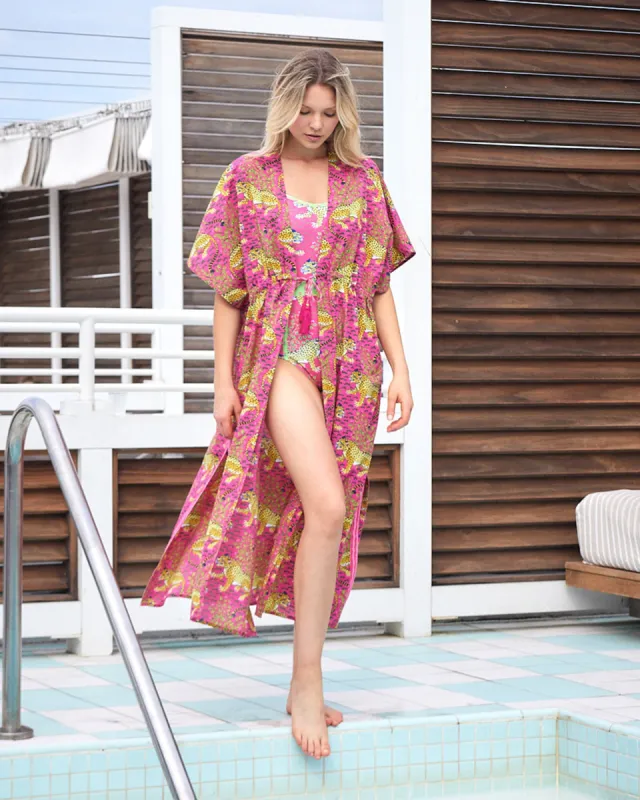 Bagheera - Daylight Open Front Cover-Up - Hot Pink sold by Printfresh
