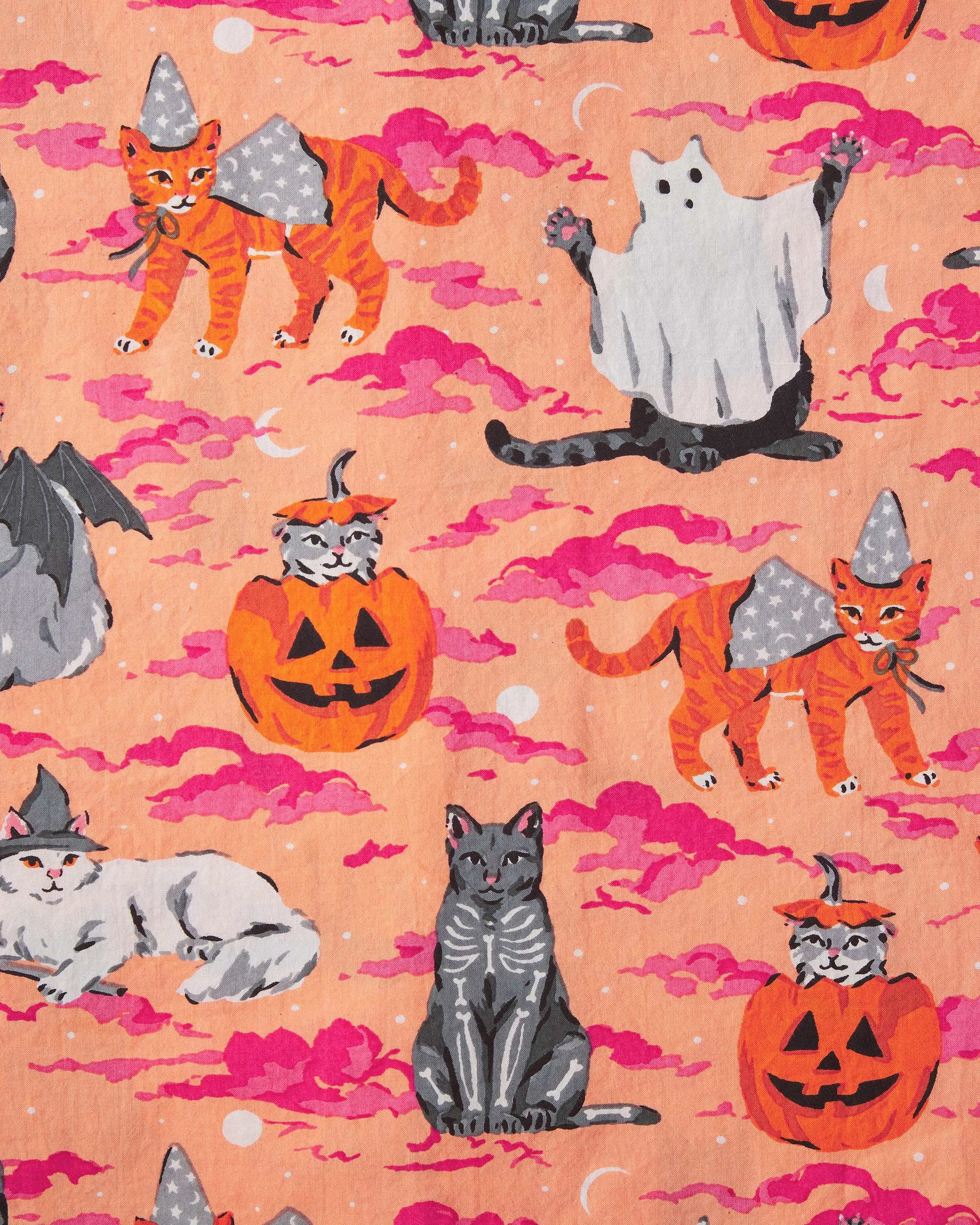 Halloween House Cats - Long PJ Set - Jack O' Lantern sold by Printfresh product image thumbnail 5