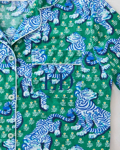 Tiger Queen - Long PJ Set - Jade sold by Printfresh