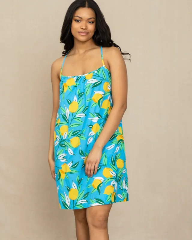 Lemon Zest - Cami Nightgown - Turquoise made by Printfresh