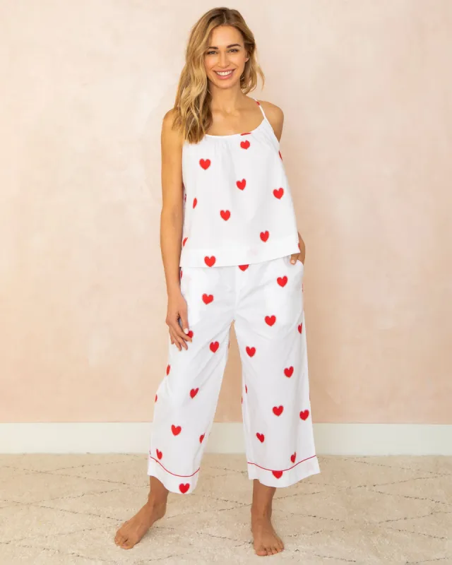 Queen of Hearts - Cami Cropped Set - Ruby Cloud sold by Printfresh
