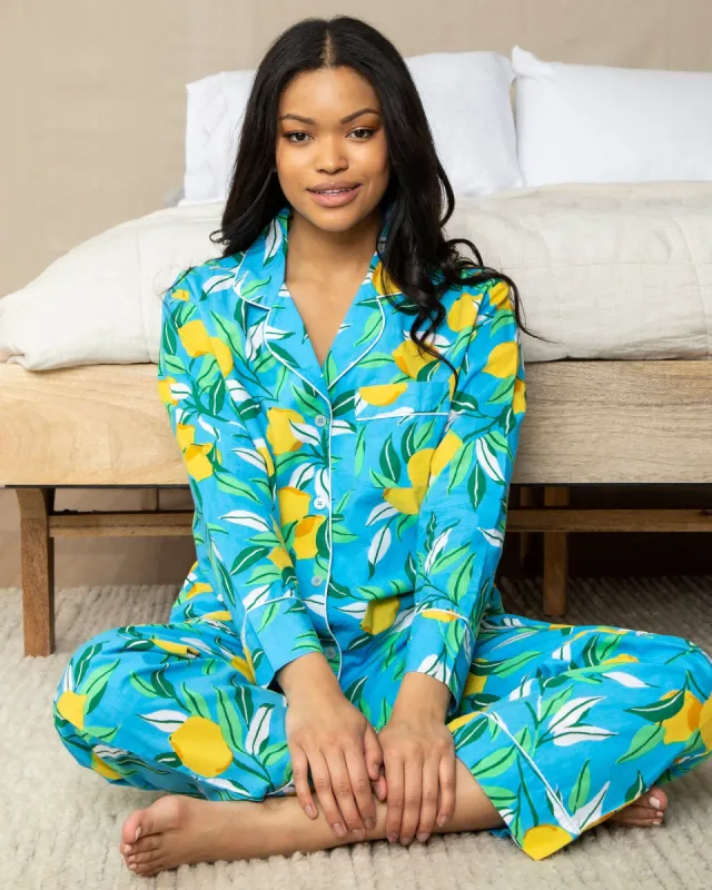 Lemon Zest - Long Sleep Set - Turquoise sold by Printfresh