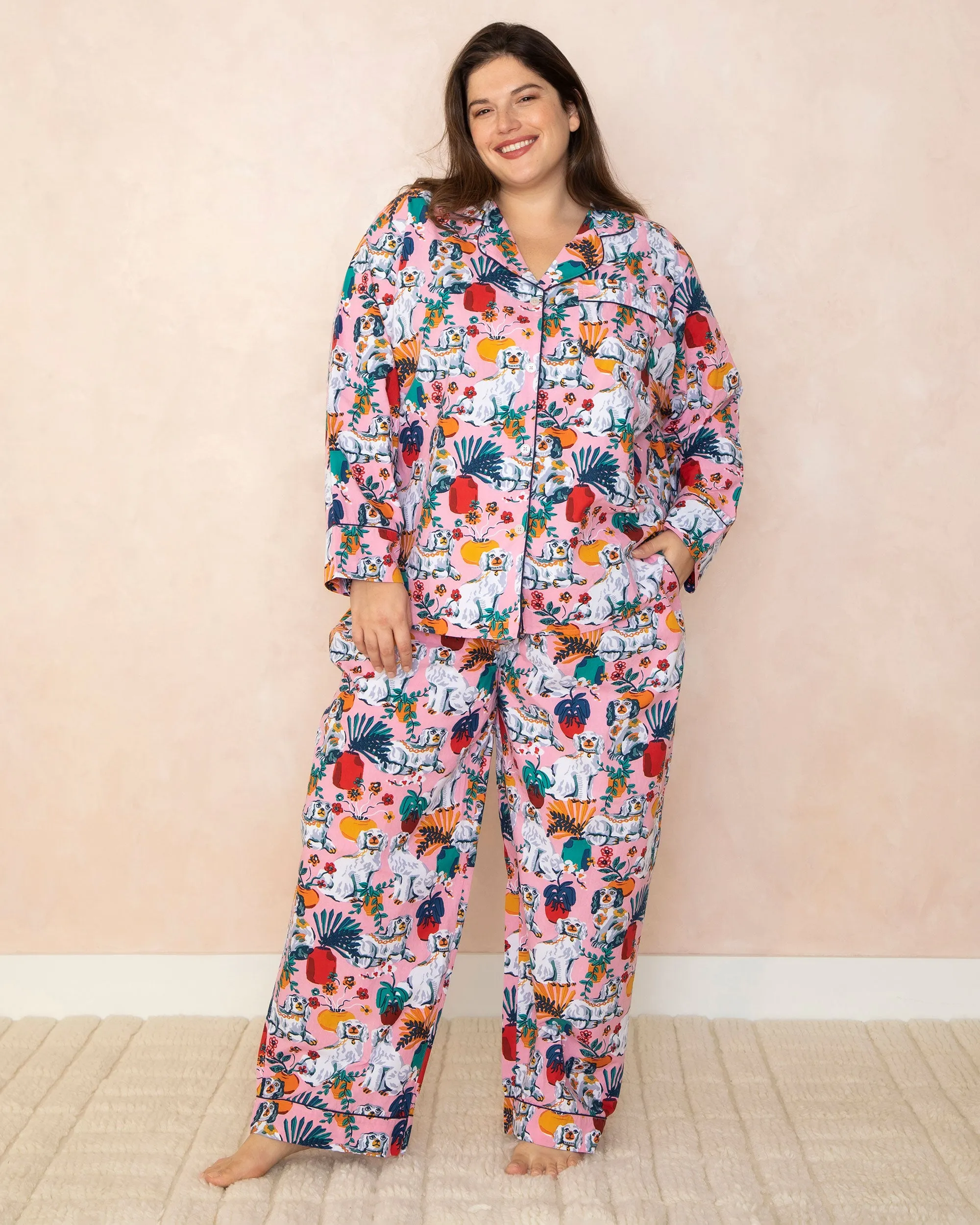 Good Dog - Tall Long PJ Set - Vintage Rose sold by Printfresh