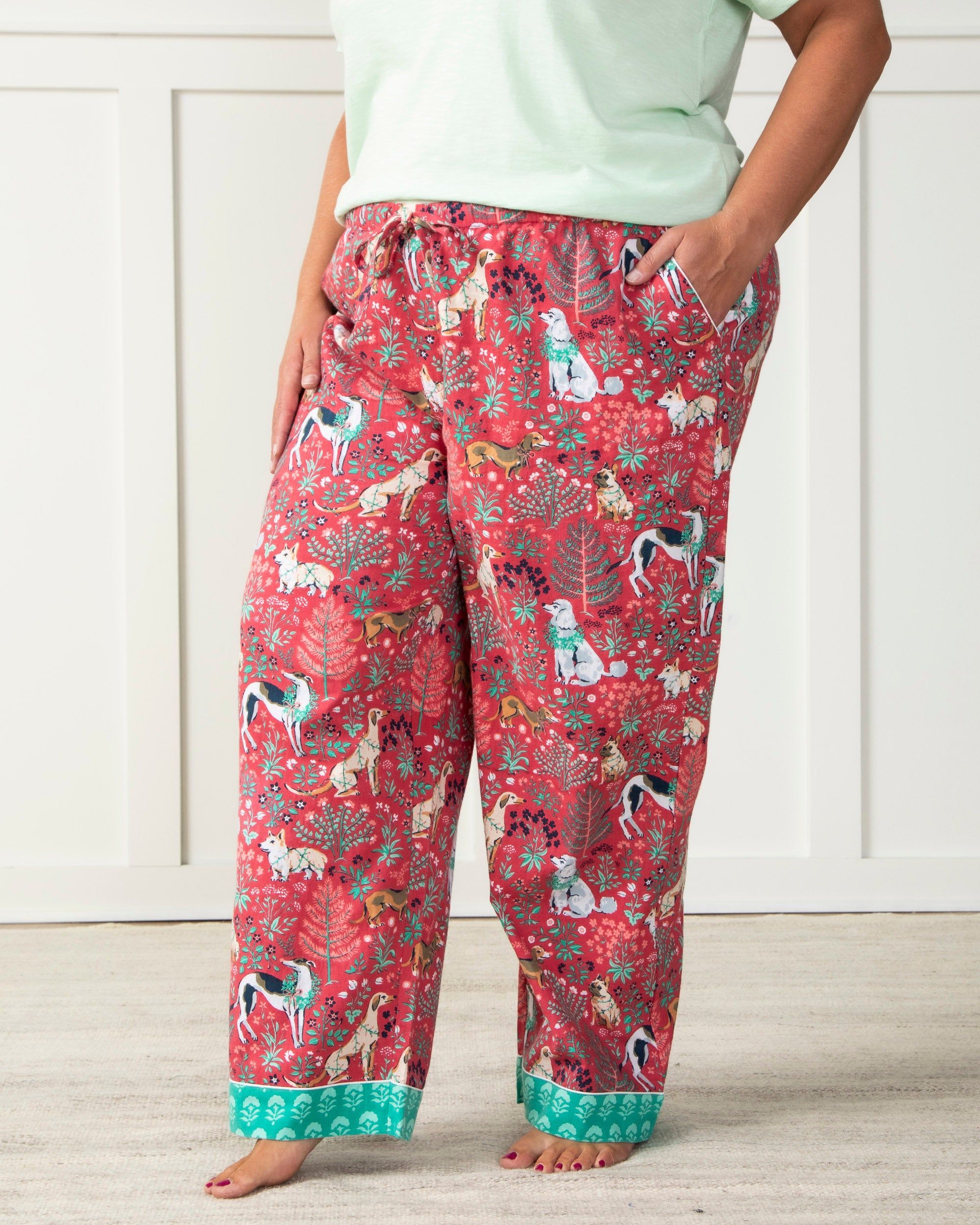 Happy Howlidays - Petite Flannel Pajama Pants - Ruby sold by Printfresh product image thumbnail 5