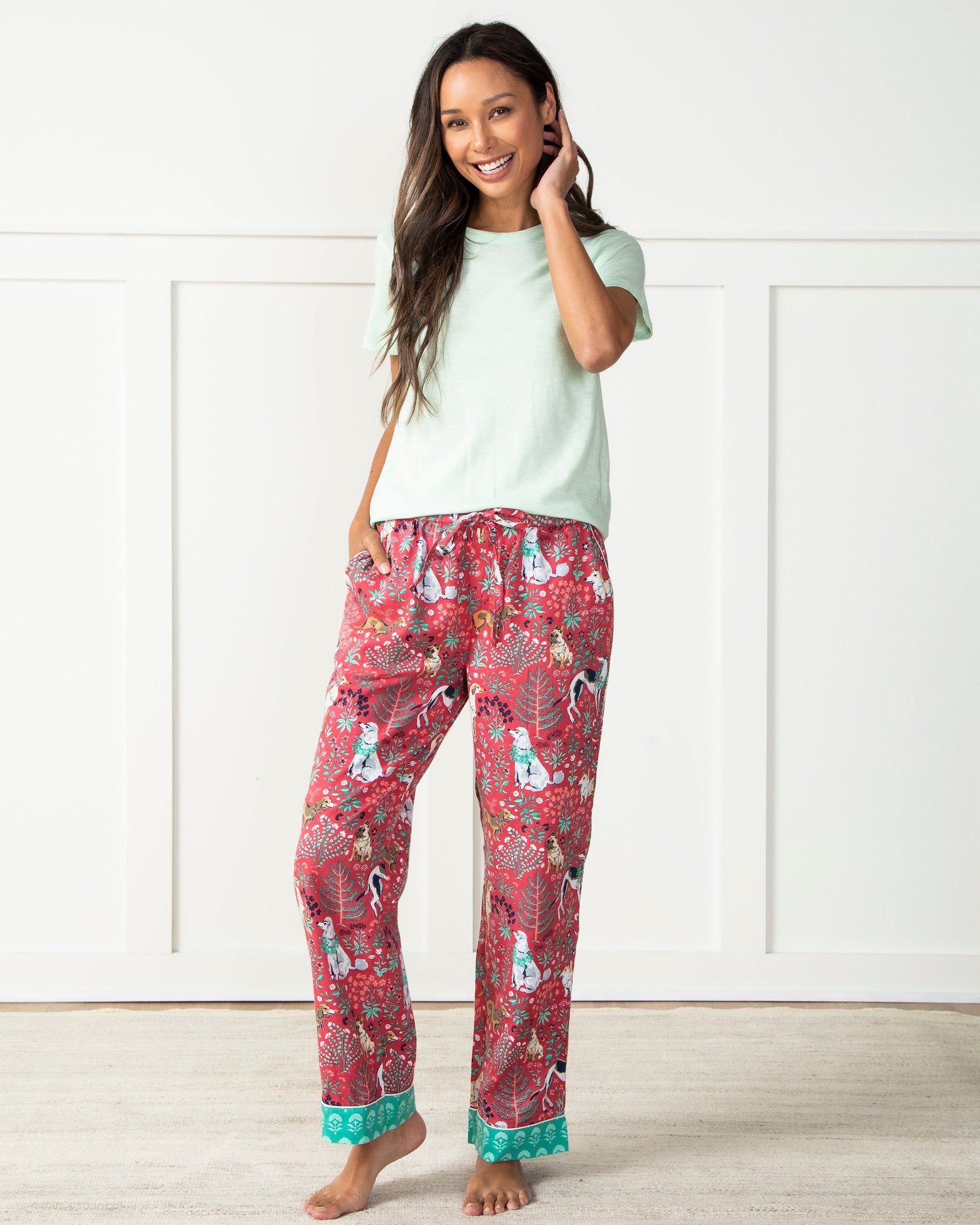Happy Howlidays - Petite Flannel Pajama Pants - Ruby sold by Printfresh product image thumbnail 3