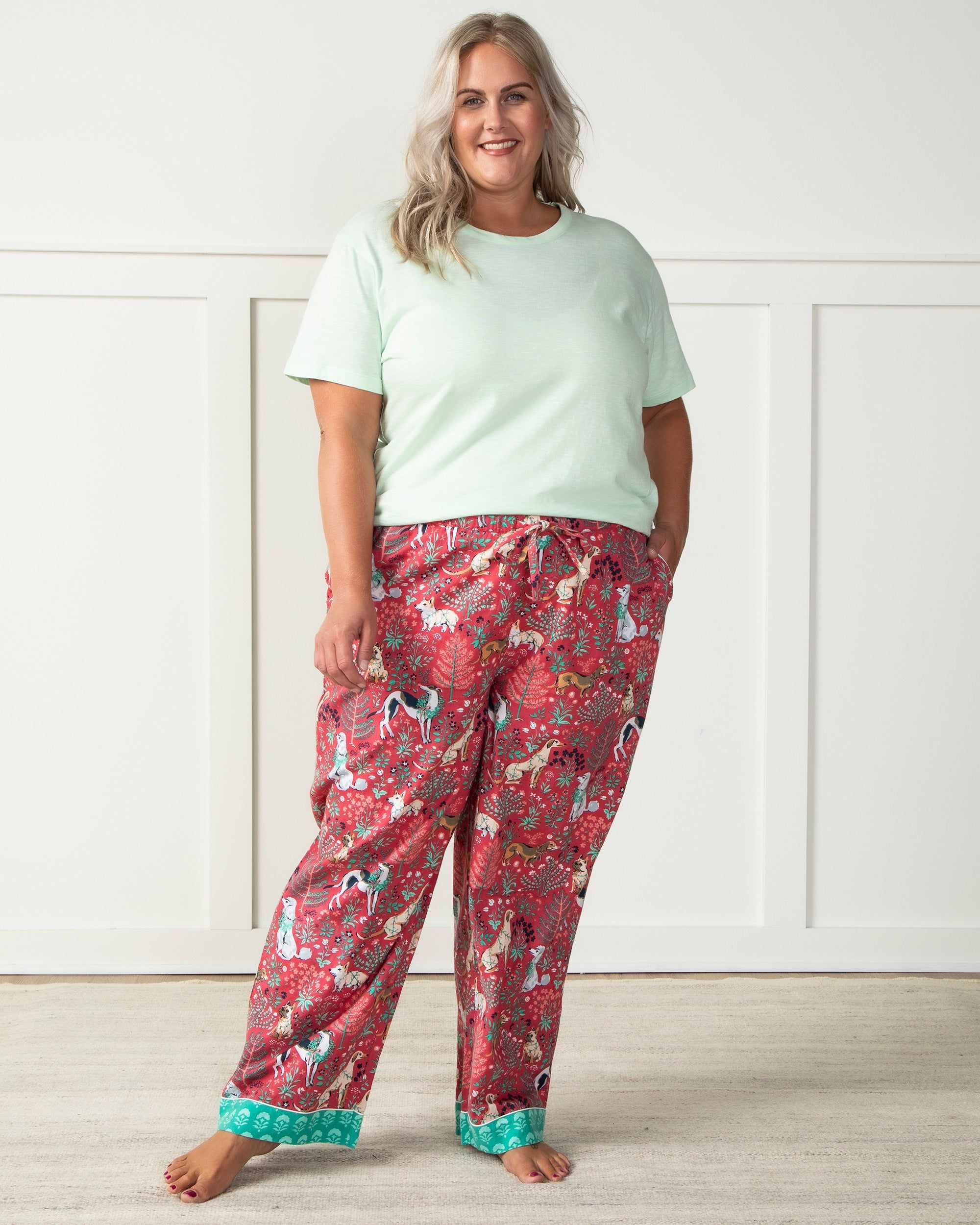 Happy Howlidays - Petite Flannel Pajama Pants - Ruby sold by Printfresh product image thumbnail 2