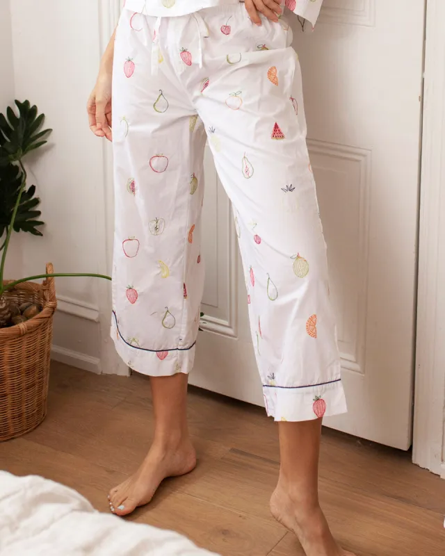 Fruit Medley - Cropped Pajama Pants - Cloud sold by Printfresh
