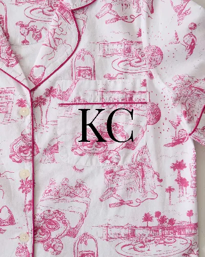 PF x Sean Taylor Girls' Trip Toile - Long PJ Set - Pink Cloud sold by Printfresh