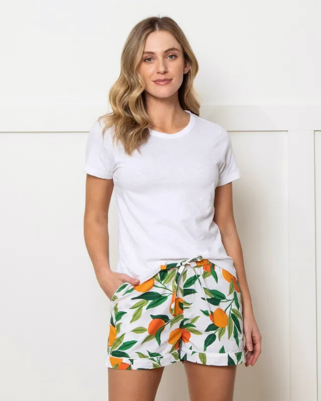 Clementine - Pajama Shorts - Cloud sold by Printfresh