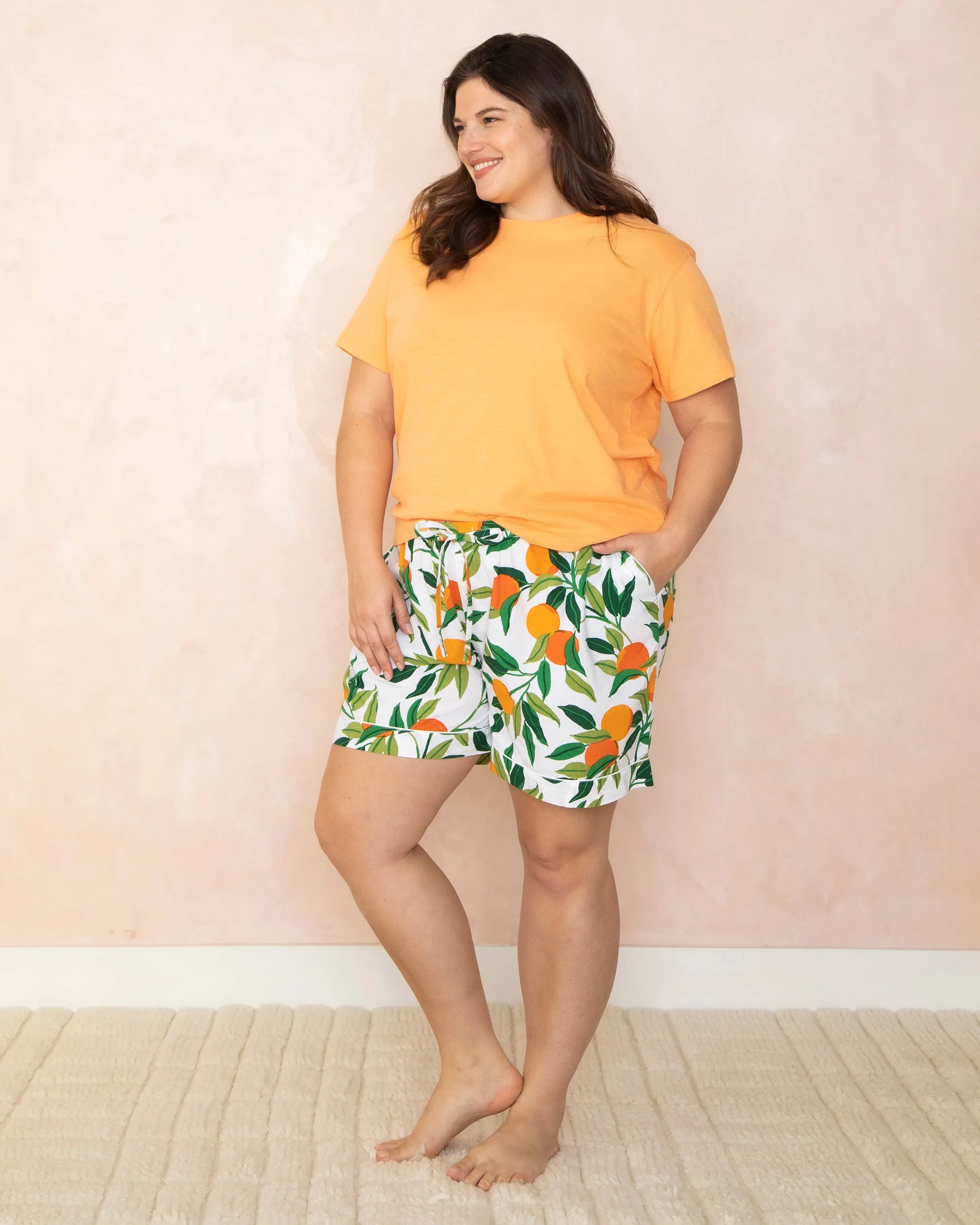 Clementine - Pajama Shorts - Cloud sold by Printfresh product image thumbnail 5
