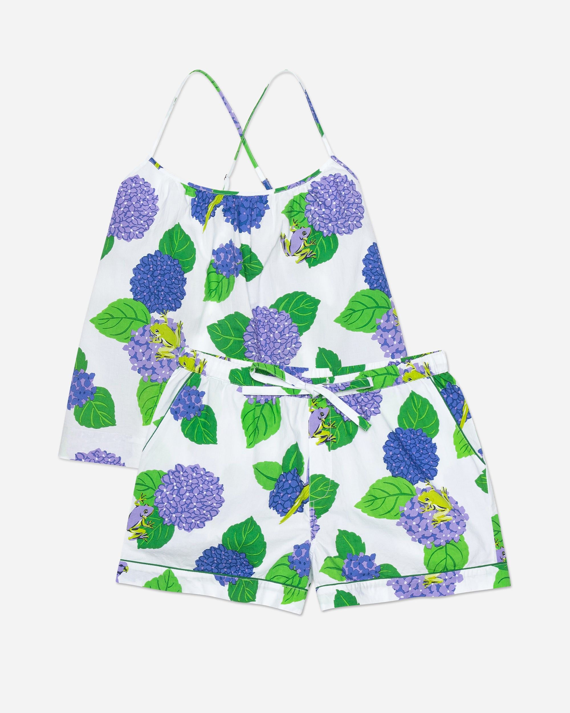 Hydrangea Hideaway - Cami Shorts Set - Cloud sold by Printfresh product image thumbnail 2