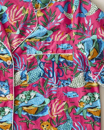 Meowing Mermaids - Long PJ Set - Hot Pink sold by Printfresh