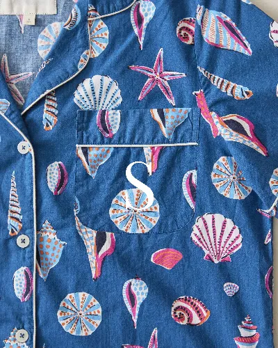 Beachcomber - Short PJ Set - Shoreline Blue sold by Printfresh