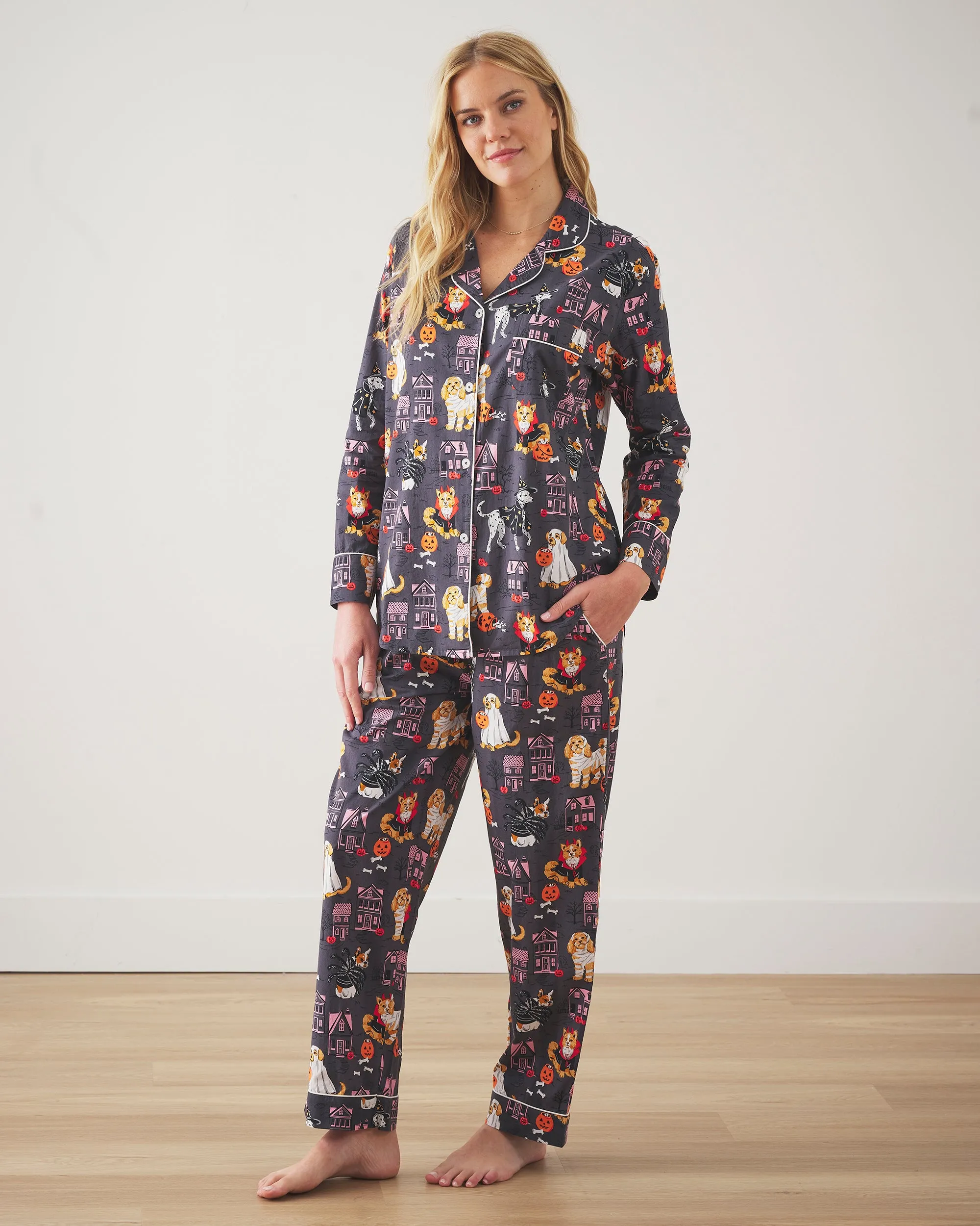 Howloween Night - Long PJ Set - Moon Rock sold by Printfresh product image thumbnail 5