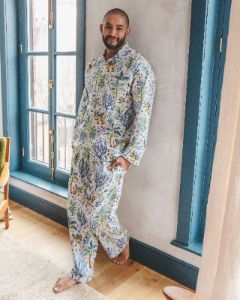 Camel's Courtyard - Men's Long Sleep Set - Cloud sold by Printfresh