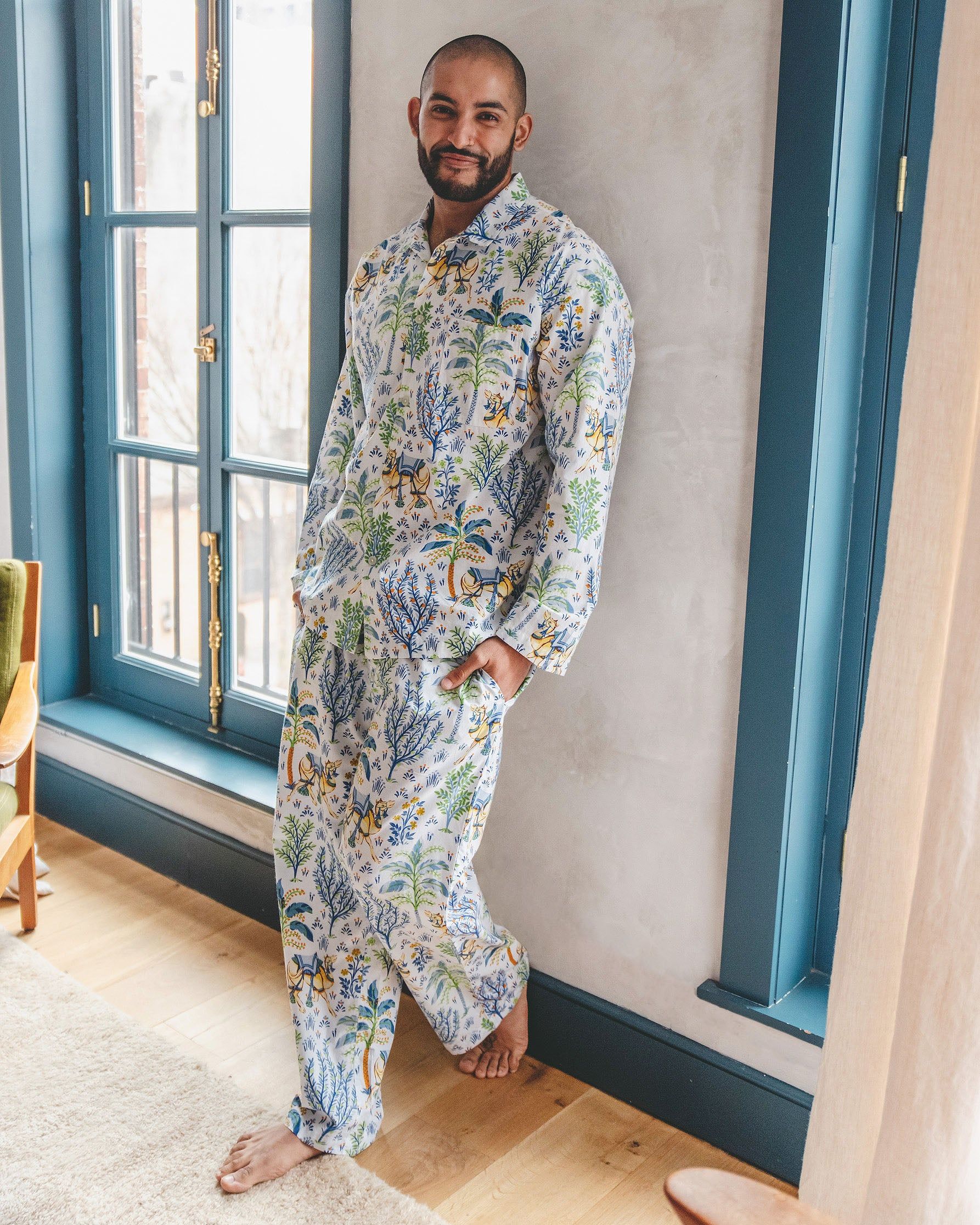 Camel's Courtyard - Men's Long Sleep Set - Cloud sold by Printfresh product image thumbnail 4