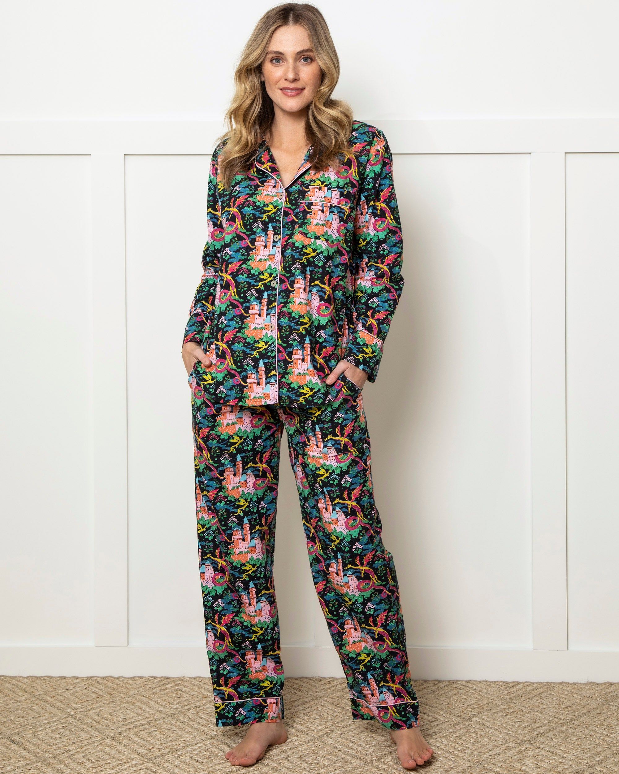 Dragon Dreams - Petite Long Sleep Set - Chalkboard sold by Printfresh product image thumbnail 3