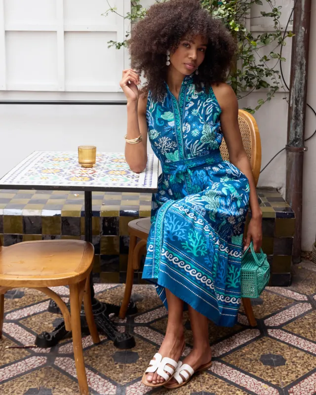 Oceania - Coast to Coast Dress - Navy sold by Printfresh