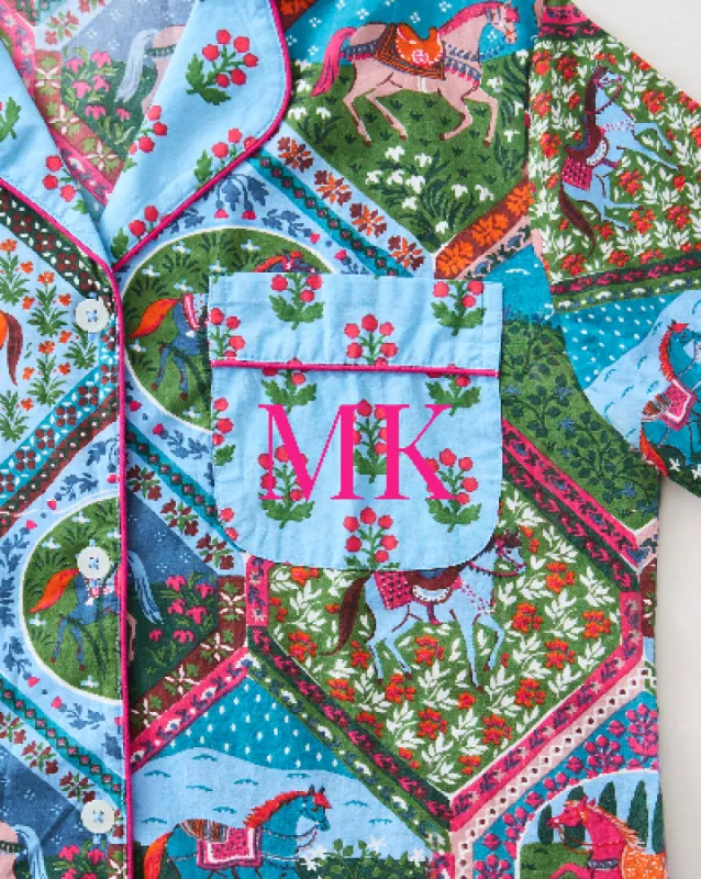 High Horse - Long PJ Set - Blush Denim made by Printfresh