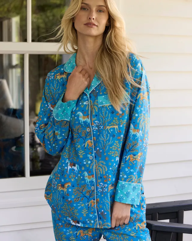 Show Pony - Petite Long PJ Set - Steel Blue sold by Printfresh